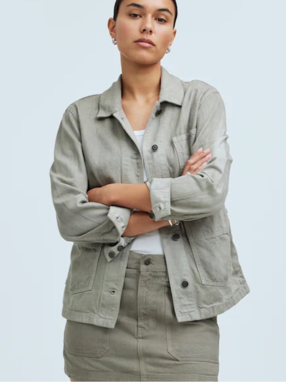 Madewell x MN Dye Studio Denim Chore Coat Hand Dyed Jacket Beige XS NWT
